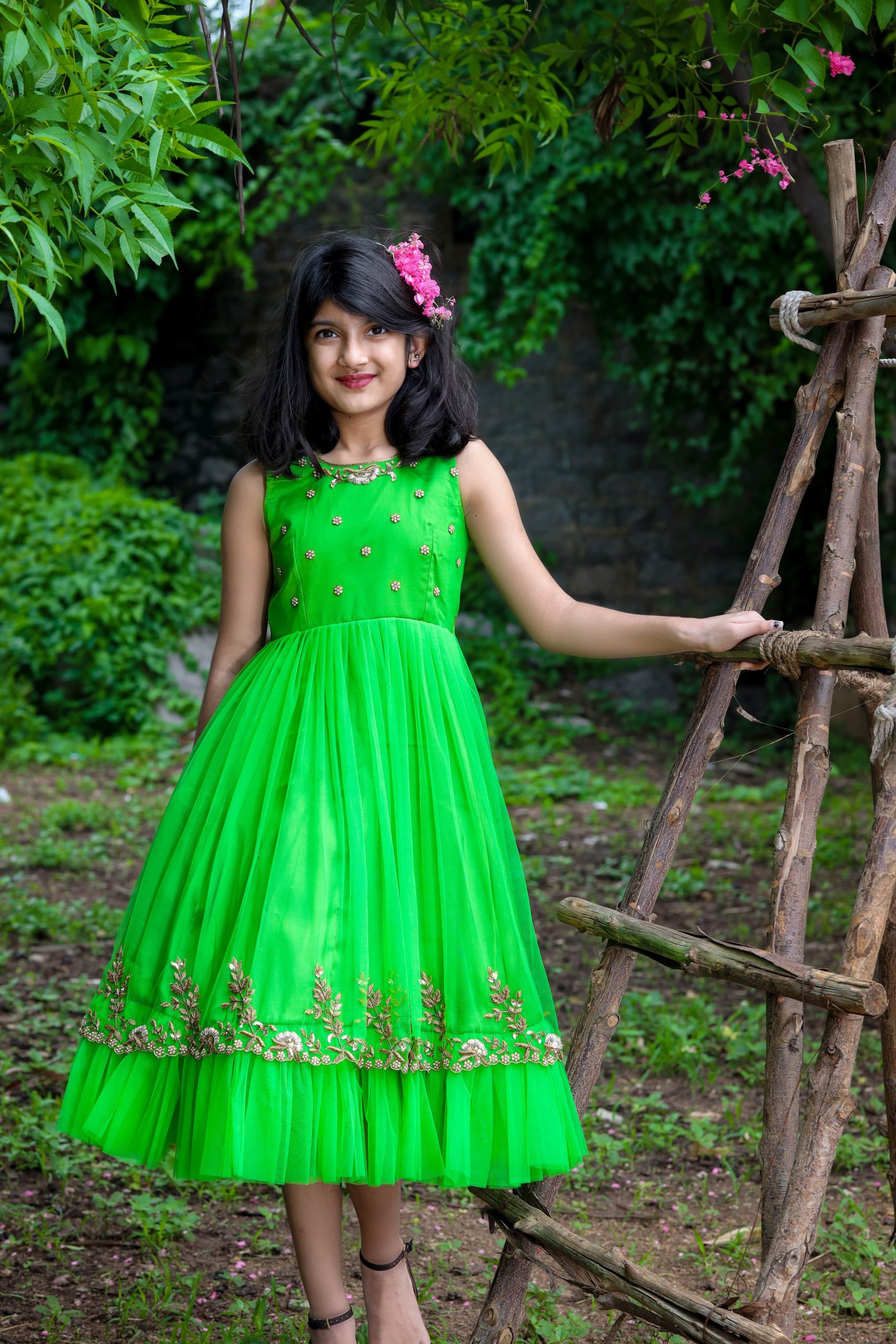 Buy Green Floral Print Dress Online  RK India Store View